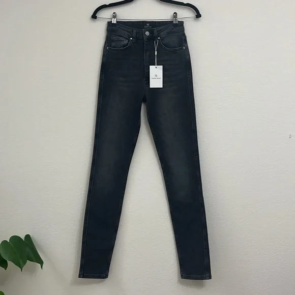 Anine Bing Beck High Rise Slim Jeans Iron Grey Gray Meghan Markle Size 25 - Picture 3 of 11